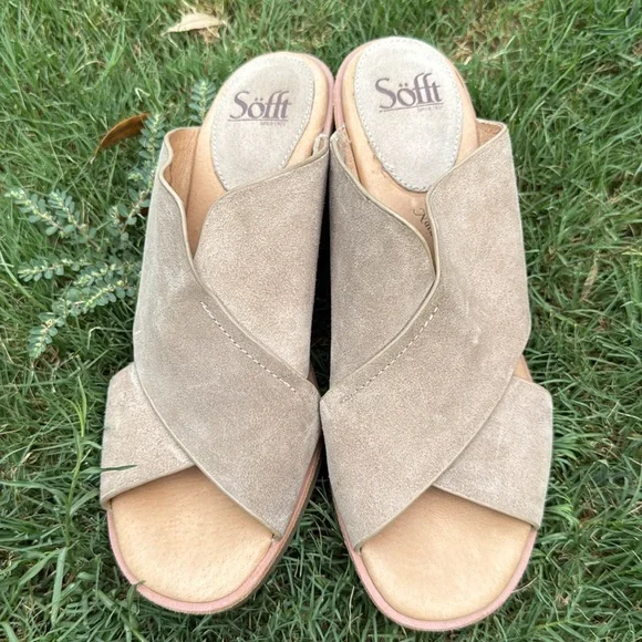 Sofft Gold Sandals Elegant Criss-Cross Design size 10 M - Picture 2 of 9